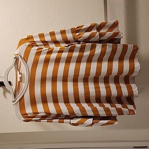 Mustard and white striped shirt